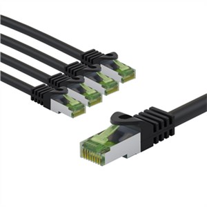 Kabel krosowy CAT 8.1 z certyfikatem GHMT, S/FTP (PiMF), 3 m, szary, zestaw 5