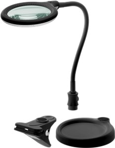 Lampa lupa LED z podstawą/zaciskiem, 6 W, czarny