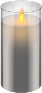 Świeca LED z prawdziwego wosku w szkle, 7,5 x 15 cm