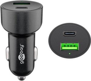 Szybka ładowarka samochodowa z dwoma portami USB-C™ PD (48 W)