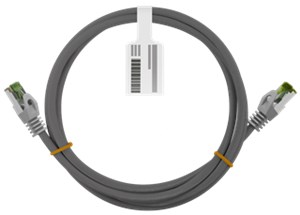 Kabel krosowy CAT 8.1 z certyfikatem GHMT, S/FTP (PiMF), szary Kabel krosowy CAT 8.1 z certyfikatem GHMT, S/FTP (PiMF), szary