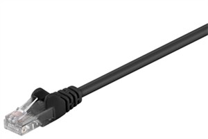 CAT 5e kabel krosowy, U/UTP, czarny, 0,5 m