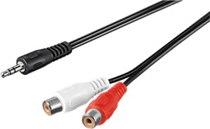 Adapter kabla audio 3,5 mm, wtyczka do gniazda stereo RCA