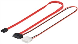 Kabel HDD S-ATA SlimLine 1,5 Gbit/s/3 Gbit/s 2in1