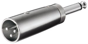 Adapter XLR, wtyk jack AUX mono 6,35 mm na wtyk XLR
