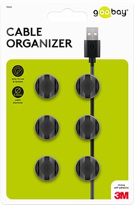Organizer kabli na 2 kable, czarny 