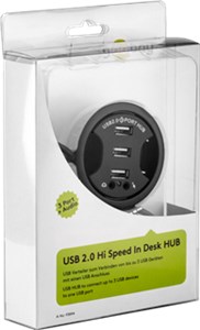 3-portowy koncentrator USB 2.0 Hi-Speed In Desk / rozdzielacz + audio