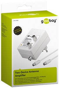 Wzmacniacz antenowy dla dwóch urządzeń 15 dB (DVB-T, DVB-T2, DVB-C)