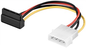 Kabel zasilający typu/adapter zasilający do komputera, wtyk 5,25 na SATA 90°