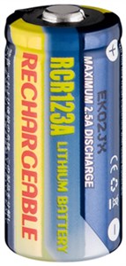 RCR123 – 500 mAh bateria, 1 szt./karton