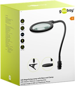 Lampa lupa LED z podstawą/zaciskiem, 6 W, czarny
