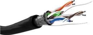 CAT 5e kabel sieciowy napowietrzny, F/UTP, czarny