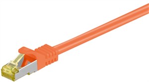 RJ45 kabel krosowy CAT 6A S/FTP (PiMF), 500 MHz, z CAT 7 kable surowym, Pomarańczowy, 3 m