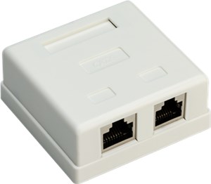 Gniazdo RJ45 2 portem, CAT 6, STP, biały