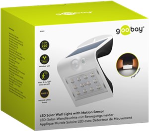 Solarny kinkiet LED z czujnikiem ruchu, 1,5 W