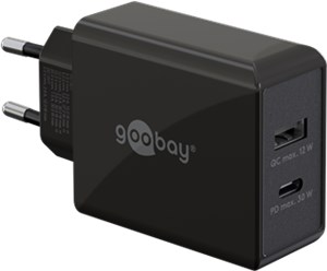 Podwójna szybka ładowarka USB-C™ PD (30 W) czarny