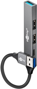 Slim 4-portowy koncentrator USB, USB-A na USB-C™/USB-A, 5 Gbit/s