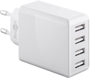 4-kierunkowa ładowarka USB (30 W) biała