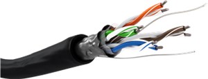 CAT 5e kabel sieciowy napowietrzny, F/UTP, czarny