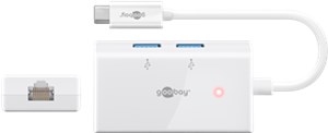 Adapter wieloportowy USB-C™ USB 3.0, RJ45, biały