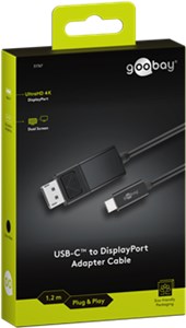 Kabel przejściowy USB-C™ DisplayPort™ 4K 60 Hz, 1,20 m, czarny