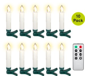 10 bezprzewodowych świec LED do choinek świątecznych 