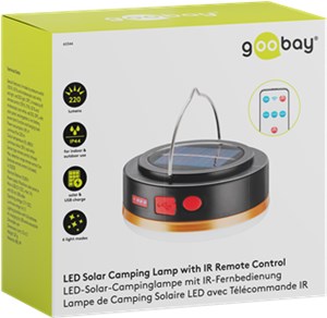 Solarna lampa kempingowa LED z pilotem na podczerwień