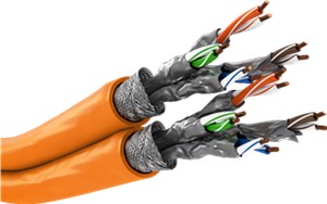 CAT 7A kabel sieciowy duplex, S/FTP (PiMF), Pomarańczowy 