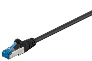 CAT 6A kabel krosowy, S/FTP (PiMF), czarny, 1 m