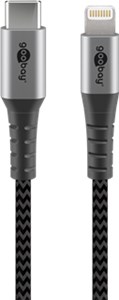Kabel tekstylny Lightning USB-C™ z metalowymi złączami, 1 m
