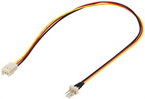 Przedłużacz kabla zasilającego wentylatora do komputera 3-pinowy wtyk/3-pinowe gniazdo