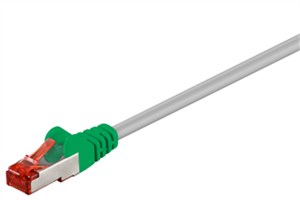 CAT 6 kabel krosowany, S/FTP (PiMF), szary, zielony, 2 m