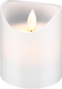 Świeca LED z prawdziwego wosku, biała, 7,5 x 10 cm