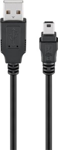 Kabel mini USB do synchronizacji i ładowania, Czarny