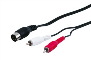 Adapter przewodu audio, gniazdo DIN na wtyczkę stereo RCA