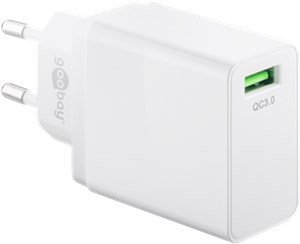 Szybka ładowarka USB QC 3.0 (18 W), biała