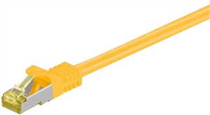 RJ45 kabel krosowy CAT 6A S/FTP (PiMF), 500 MHz, z CAT 7 kable surowym, żółty, 1,5 m