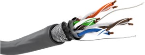 CAT 5e kabel sieciowy, SF/UTP, szary