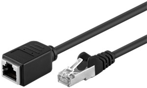CAT 5e kabel przedłużającyF/UTP, czarny