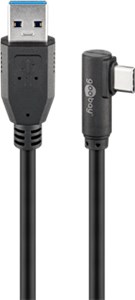 USB 3.0 kabel USB-C™ do USB-A 90°, 0,5 m, czarny