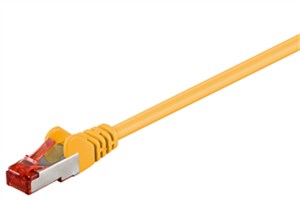 CAT 6 kabel krosowy, S/FTP (PiMF), żółty, 0,5 m