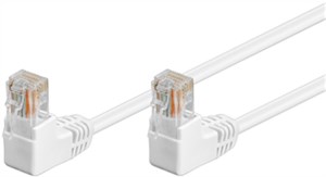CAT 5e kabel krosowy, 2x 90° pod kątem,U/UTP, biały, 5 m