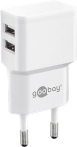 Podwójna ładowarka USB (12 W), biała