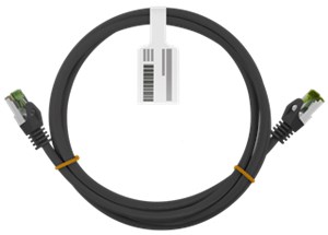 Kabel krosowy RJ45 z surowym kablem CAT 8.1 S/FTP, AWG 26, czarny