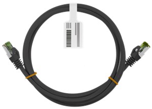 Kabel krosowy CAT 8.1 z certyfikatem GHMT, S/FTP (PiMF), czarny Kabel krosowy CAT 8.1 z certyfikatem GHMT, S/FTP (PiMF), czarny