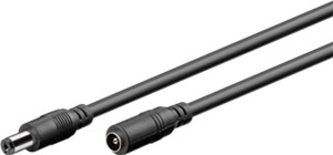 Kabel przedłużający DC, 1,5 m, czarny