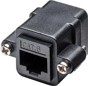 RJ45 adapter montażowy z kołnierzem montażowym, CAT 6