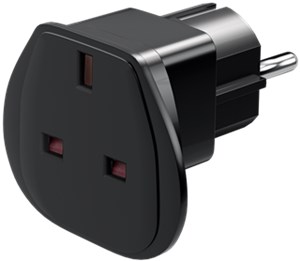 Adapter podróżny UK do UE, czarny