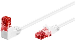 CAT 6 kabel krosowy 1x 90° pod kątem, U/UTP, biały