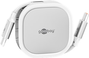 Chowany kabel USB-C™, 1 m, biały;srebrny Chowany kabel USB-C™, 1 m, biały;srebrny